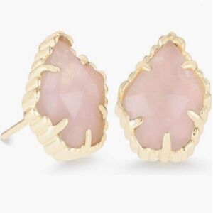 Kendra Scott Tessa Stud Earrings Rose Quartz Gold